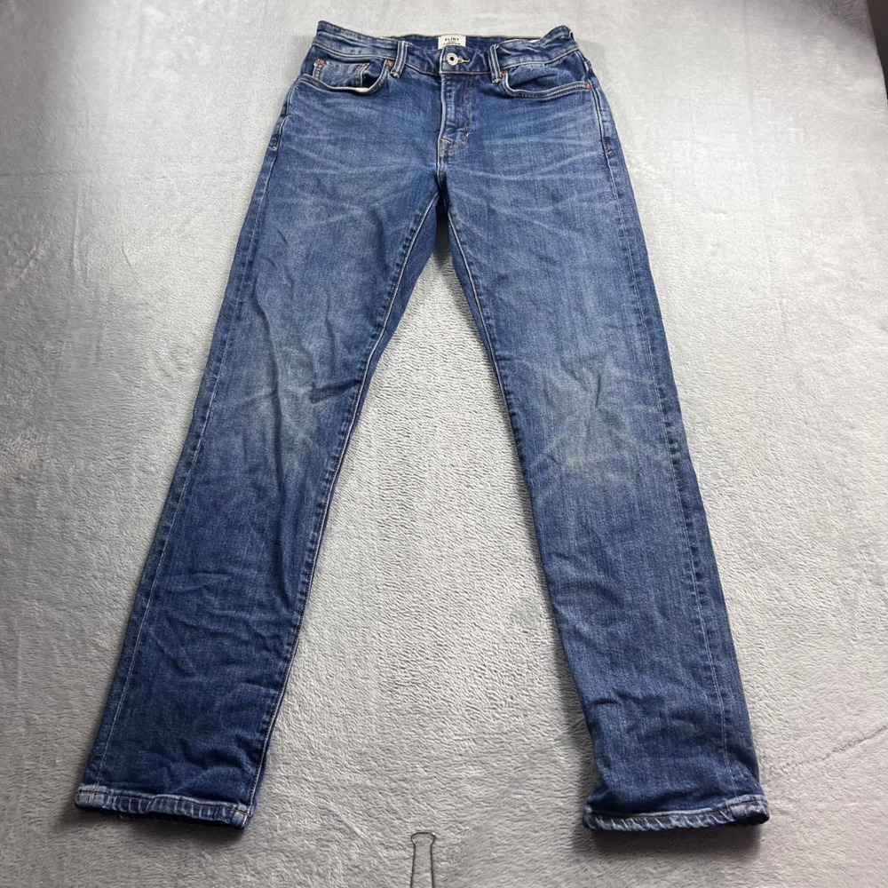 Flint and Tinder Mens Straight Fit Selvedge Denim Jeans Blue 28x32